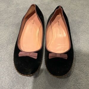 Marc Jacobs black and purple velvet ballet flats